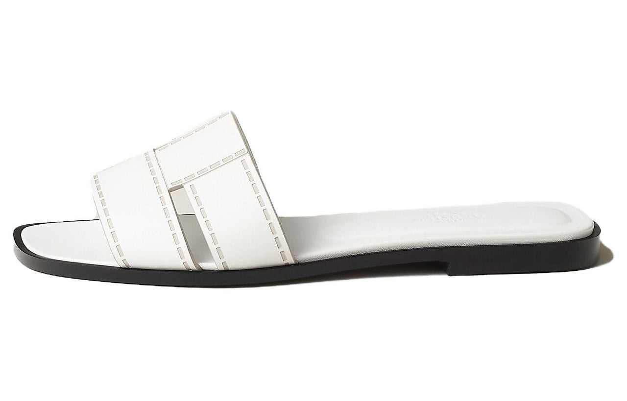 HERMES Slide Slippers Women's White