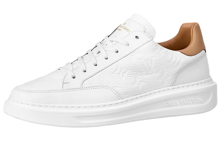 LOUIS VUITTON Beverly Hills Sneakers 'White Monogram With Caramel Collar'