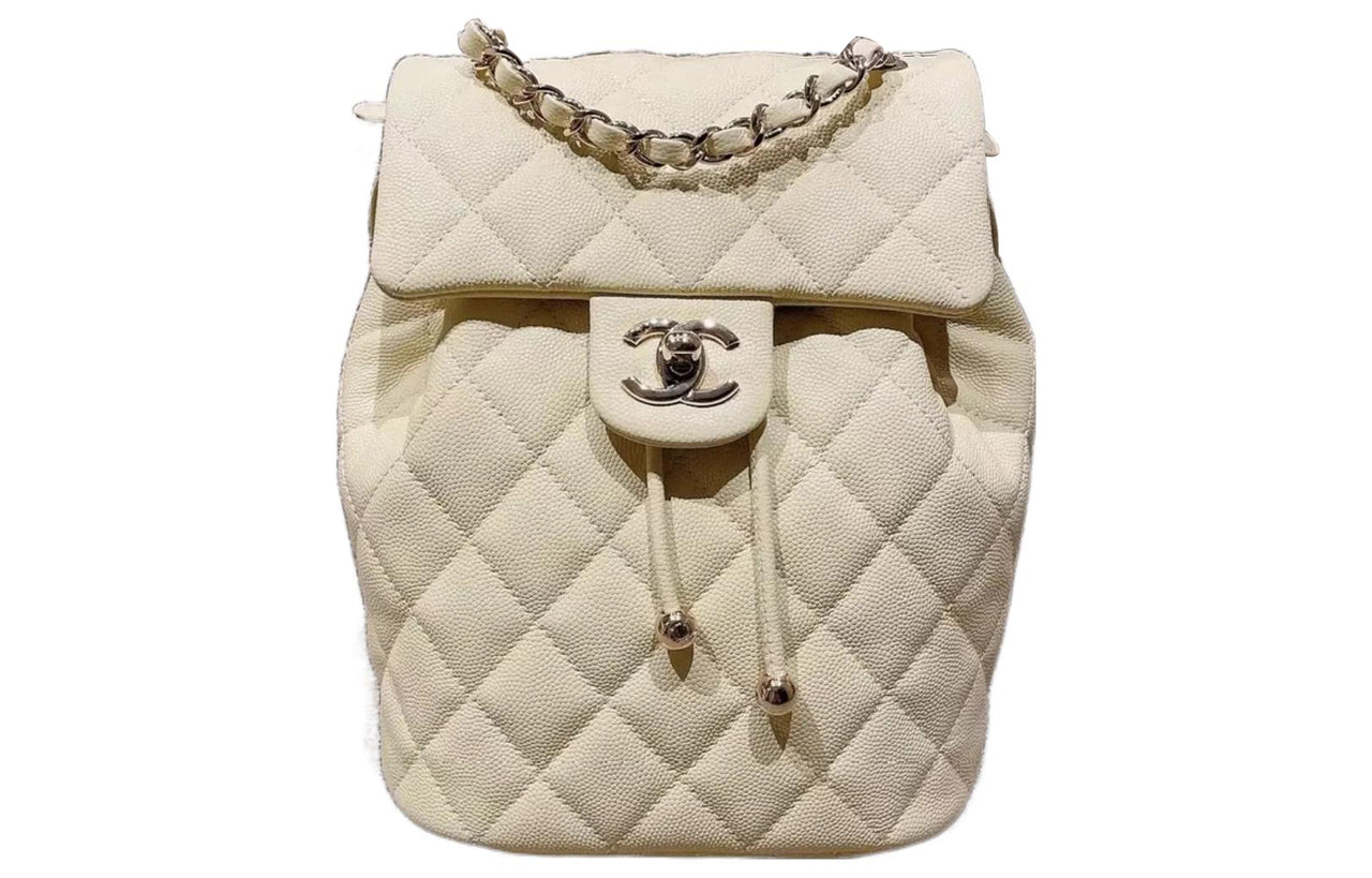 CHANEL Cow Leather Backpack Unisex Light Yellow