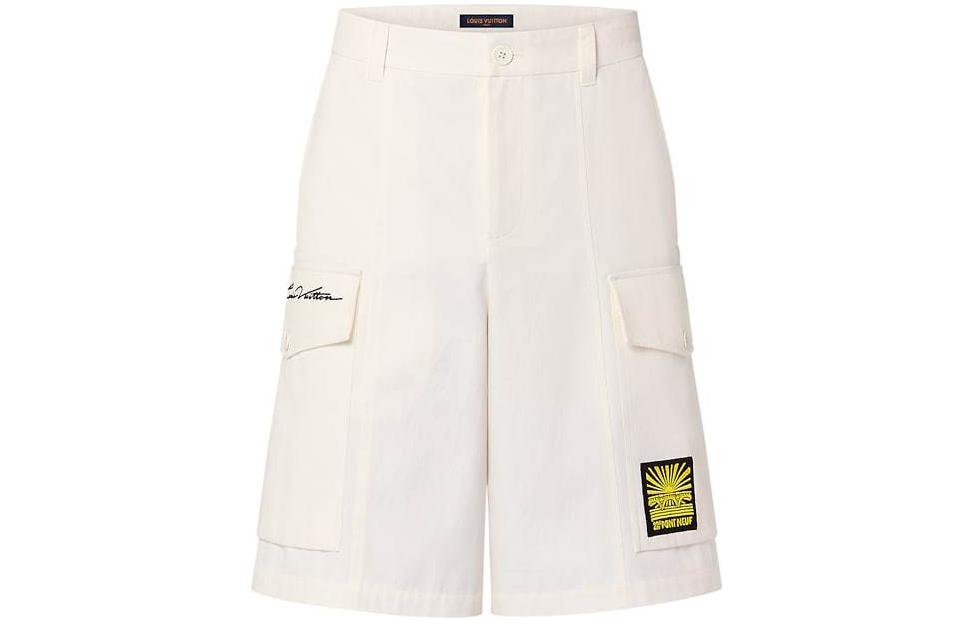 LOUIS VUITTON Embroidered Cotton Cargo Shorts