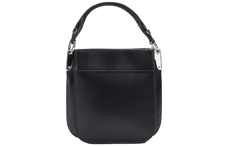 PRADA Cow Leather Handbag Shoulder Bag Women's Black