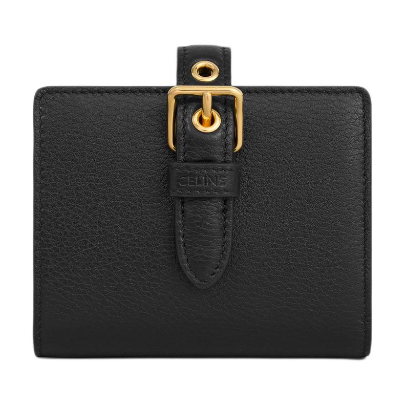 CELINE Soft Calfskin Wallet Small Size Women's Black
