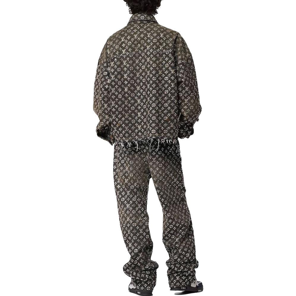 LOUIS VUITTON Made To Order Embroidered Monogram Denim Overshirt
