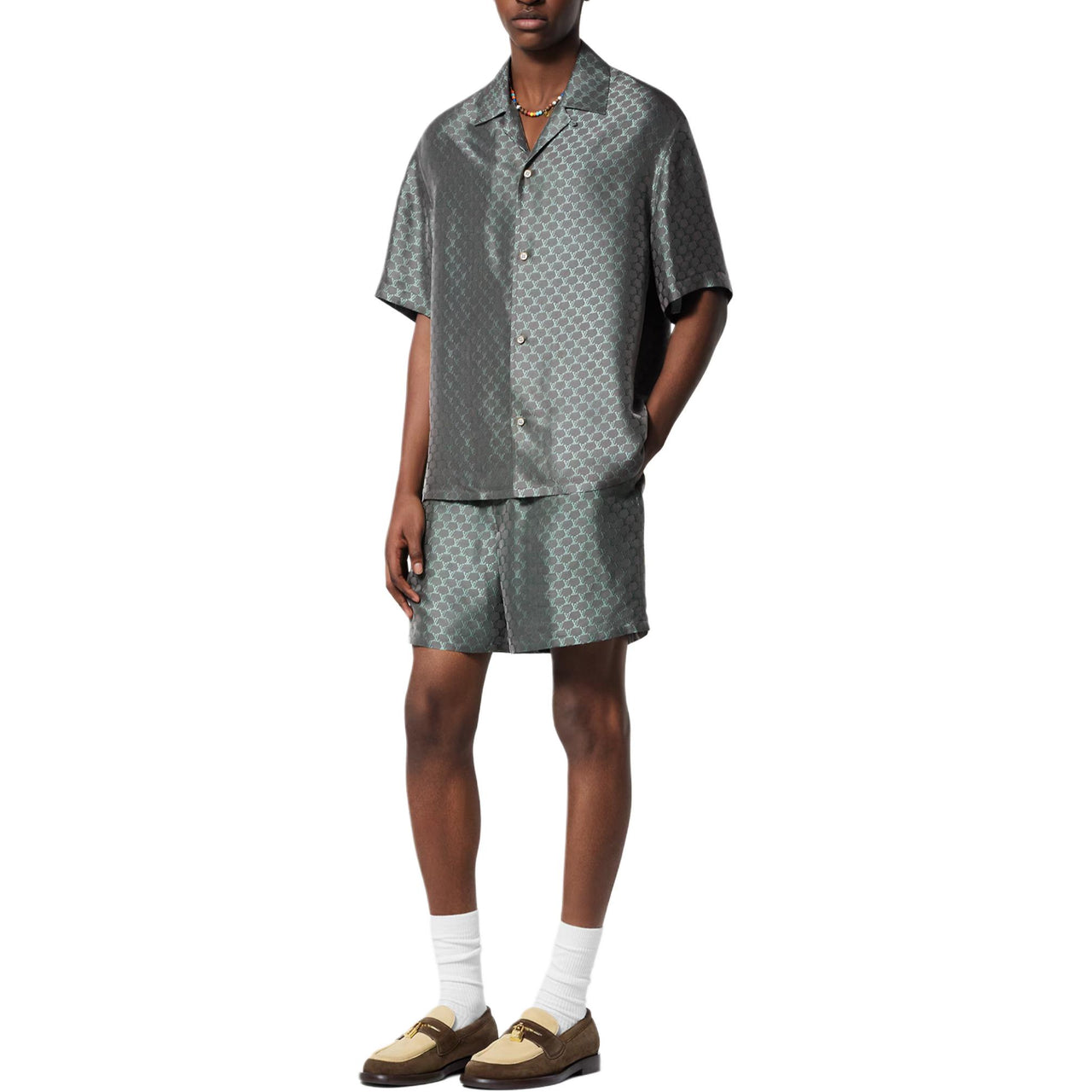 LOUIS VUITTON Drawstring Jacquard Silk-Blend Shorts