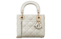 DIOR Lady Dior Sheepskin Dior Bag Shoulder Bag Crossbody Bag Handbag Mini Women's Ivory Gray