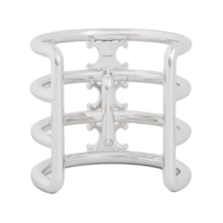 CELINE Brass Hair Clips Women's Silver