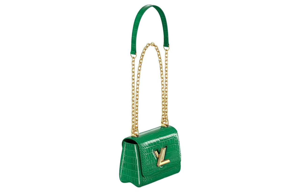 LOUIS VUITTON Twist Short Snouted Crocodile Leather Crossbody Bag Shoulder Bag Women's Emerald Green