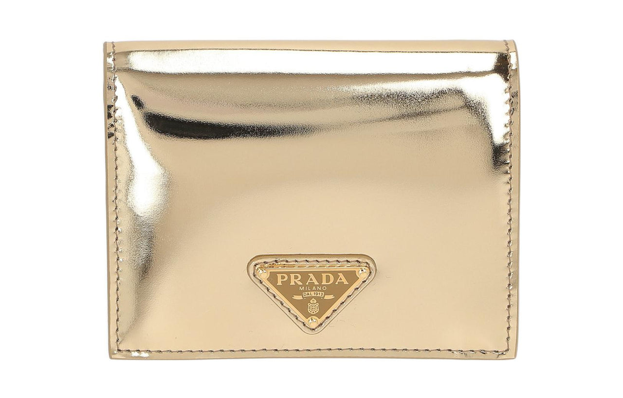 PRADA Calfskin Wallet Women's Platinum
