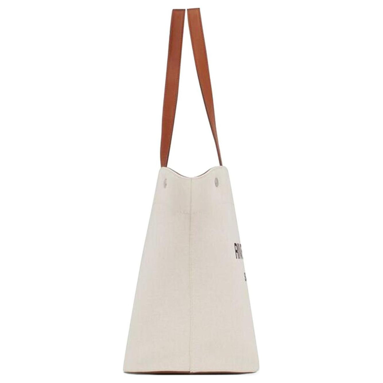 SAINT LAURENT Rive Gauche Canvas With Leather Tote Bag Shopping Bag Canvas Bag One Shoulder Handbag Women's Taupe/Black