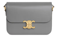 CELINE Triomphe Arc De Triomphe Cow Leather Shoulder Bag Portable Crossbody Bag Shoulder Bag Women's Zinc Color