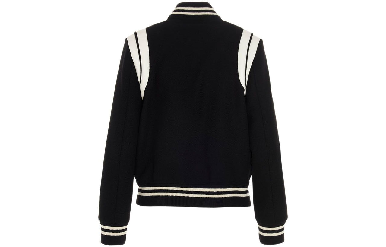 SAINT LAURENT Women's Teddy Jacket Black White