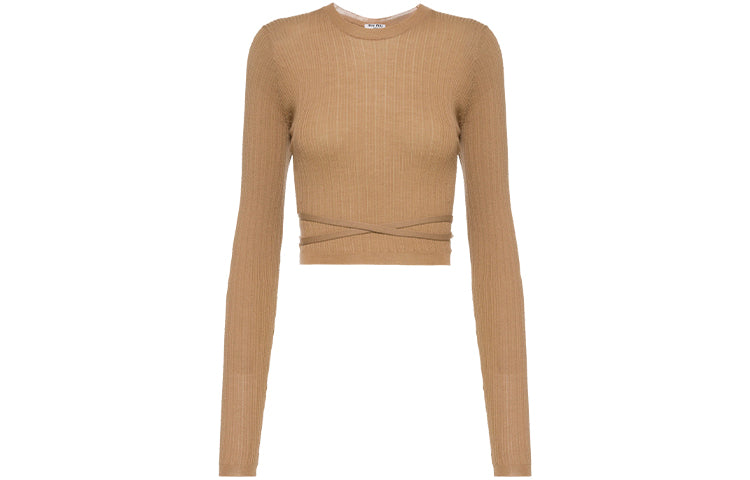 MIU MIU SS21 Knitwear Women's Camel Brown