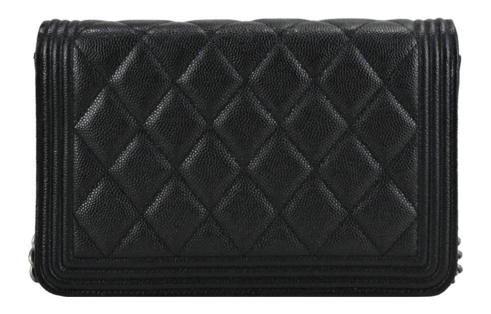 CHANEL LeboyWOC Cow Leather Pochette Crossbody Bag, Shoulder Bag Women's Black