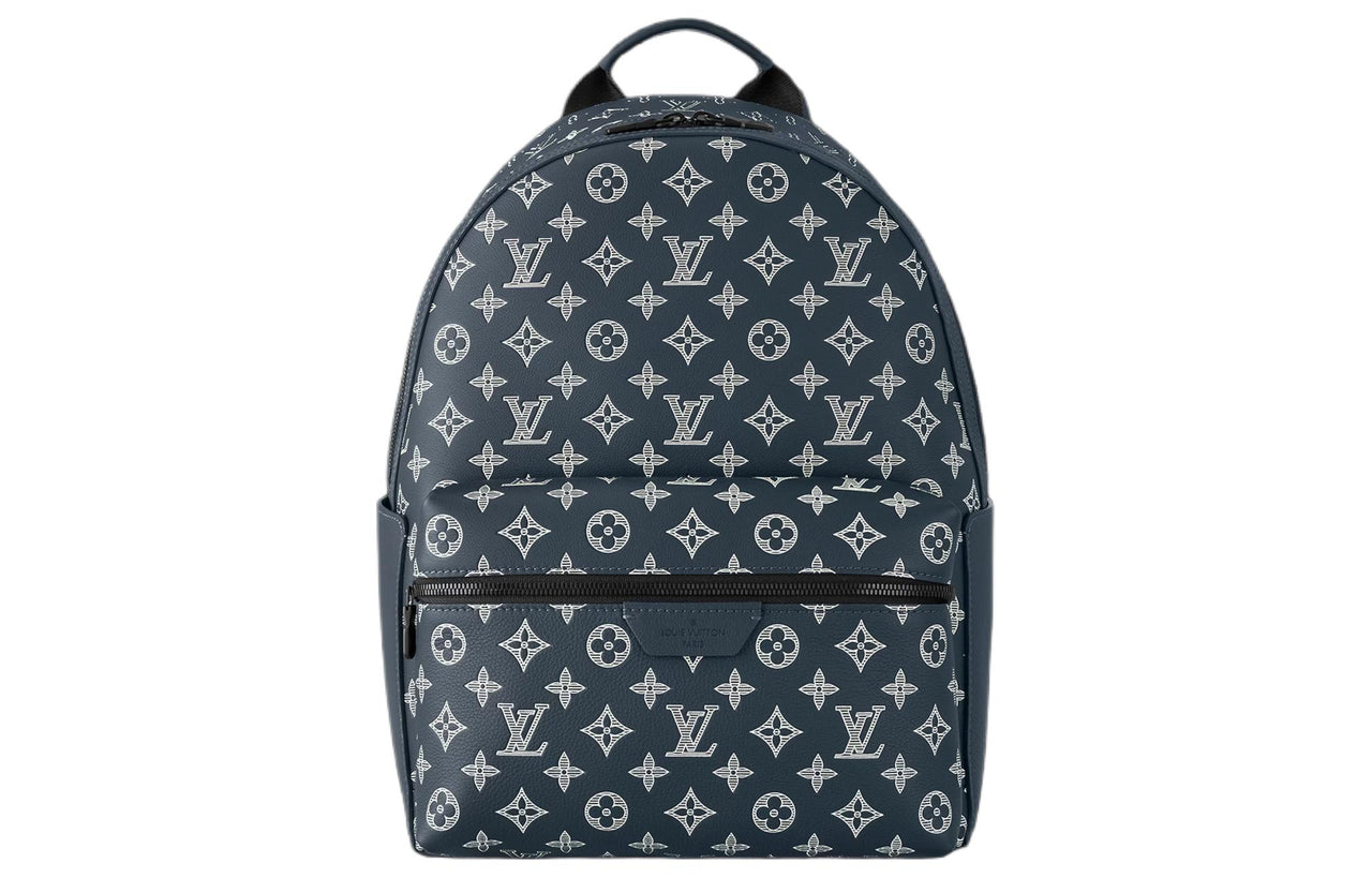 LOUIS VUITTON Monogram Shadow Calfskin Backpack Men's Ink Blue