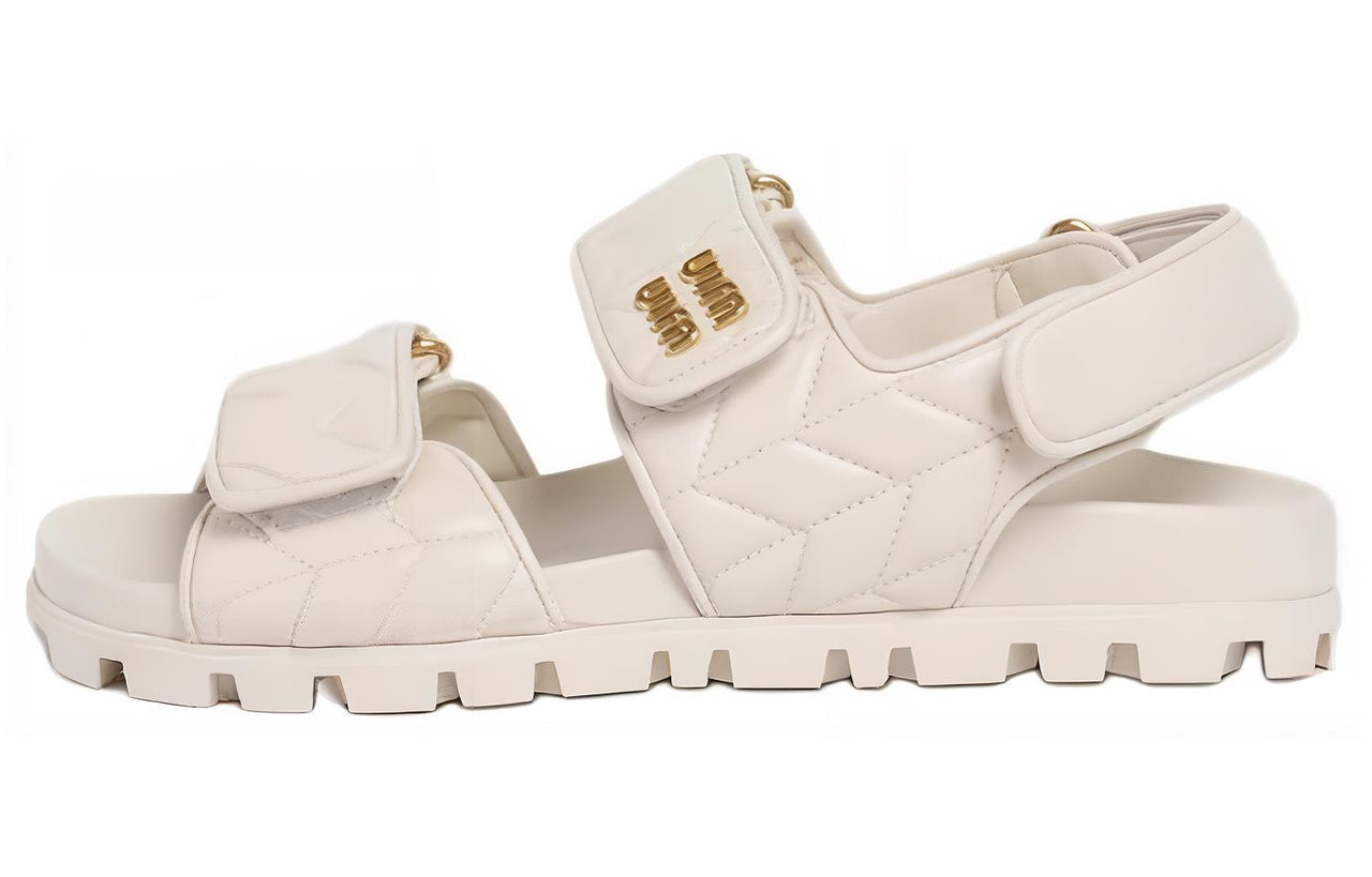 MIU MIU Matelassé Logo-plaque Sandals