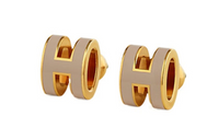 HERMES Stud Earrings Women's Gold