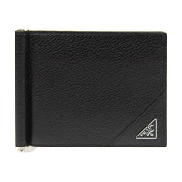 PRADA Cow Leather Card Holder Men's Black