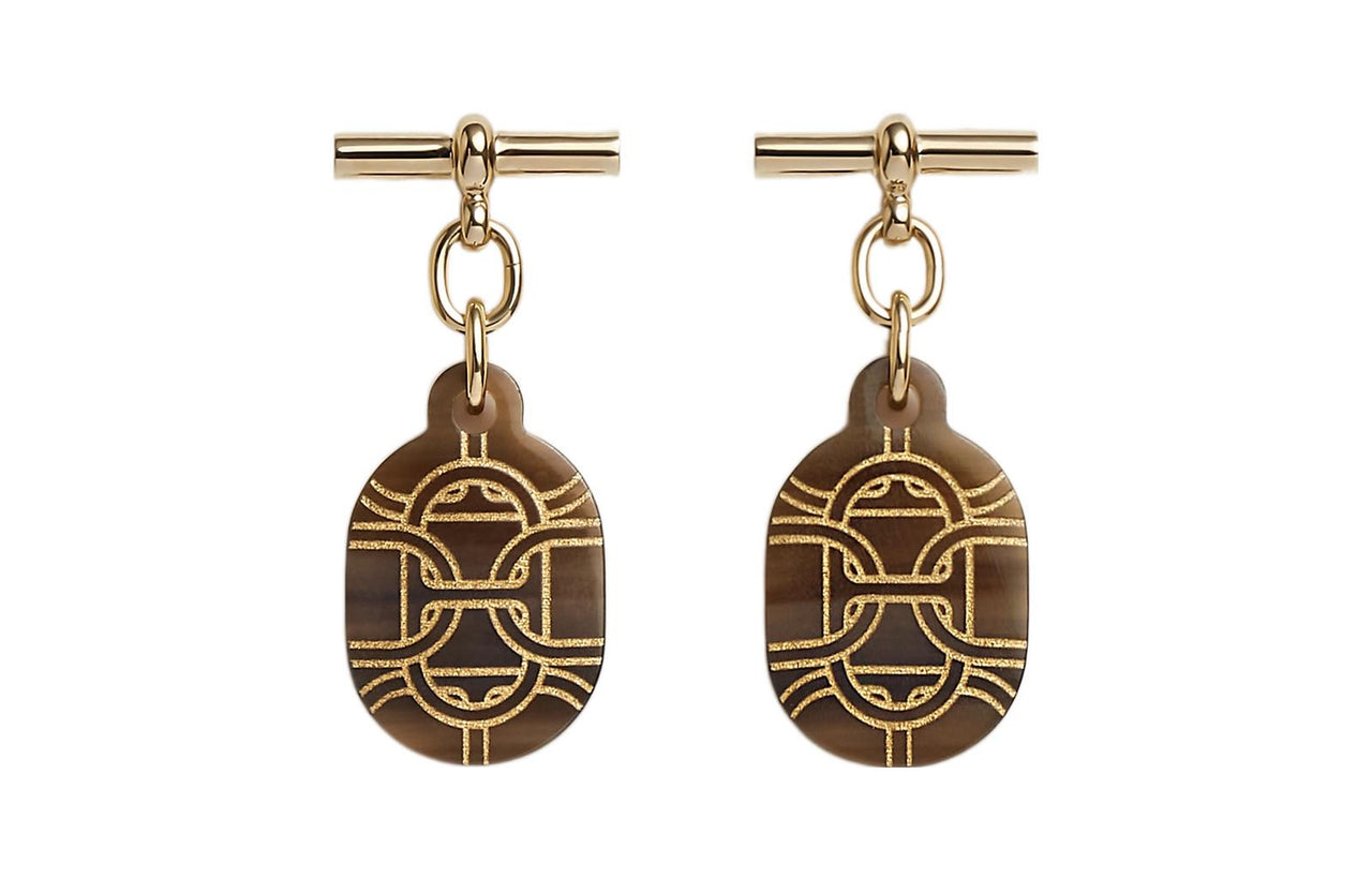 HERMES Earrings Women's Gilded Color