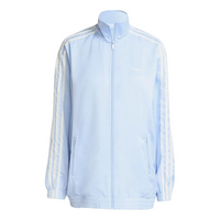 (WMNS) adidas Satin Ruffle Track Top 'Clear Sky' KC8811
