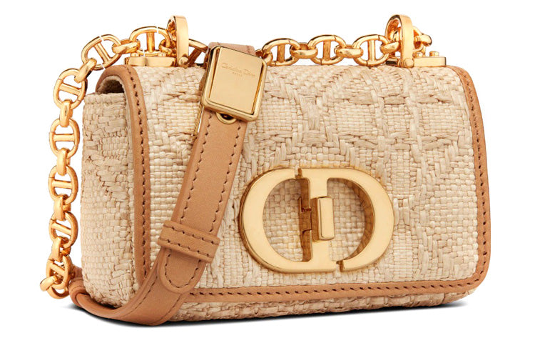 DIOR Caro Leather Crossbody Bag Extra Mini Women's Gold
