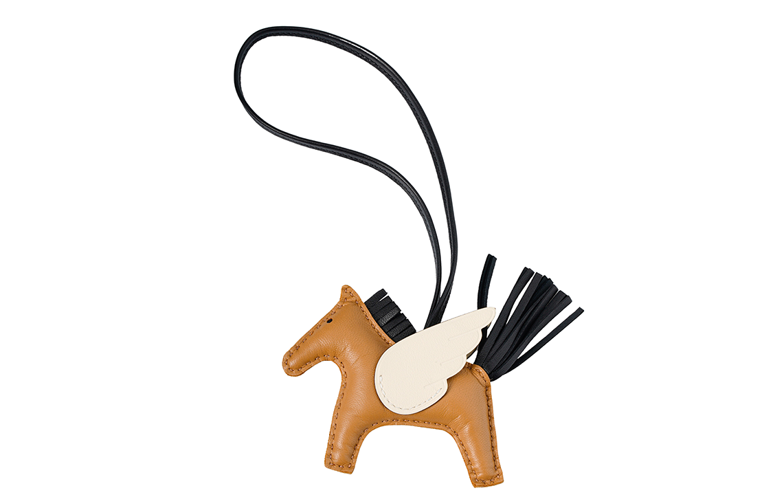 HERMES Cow Leather Pendants Unisex Brown