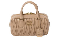 MIU MIU Arcadie Series Sheepskin Shoulder Bag, Crossbody Bag, Handbag Women's Sand Yellow