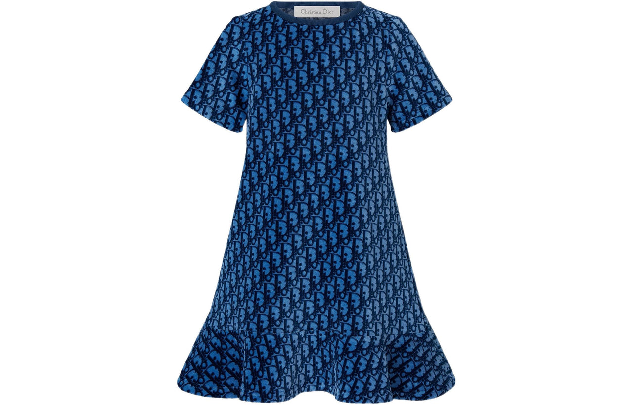 DIOR Quarterly New Products FW22 Dress Blue Kids'