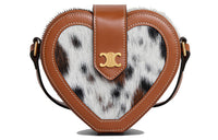 CELINE Tambour Cow Leather Shoulder Bag Crossbody Bag Women's Natural Color/Tan