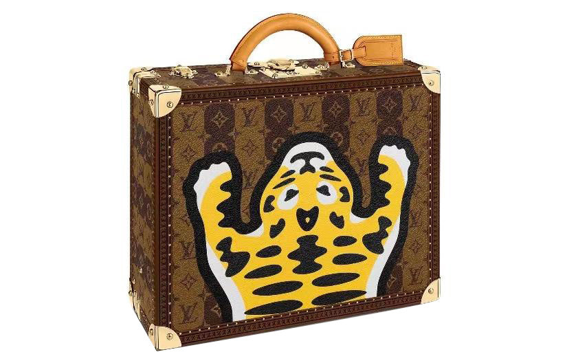 LOUIS VUITTON NIGO Collaboration Cotteville Coated Canvas With Leather Trim Storage Box Hard Case Unisex Brown