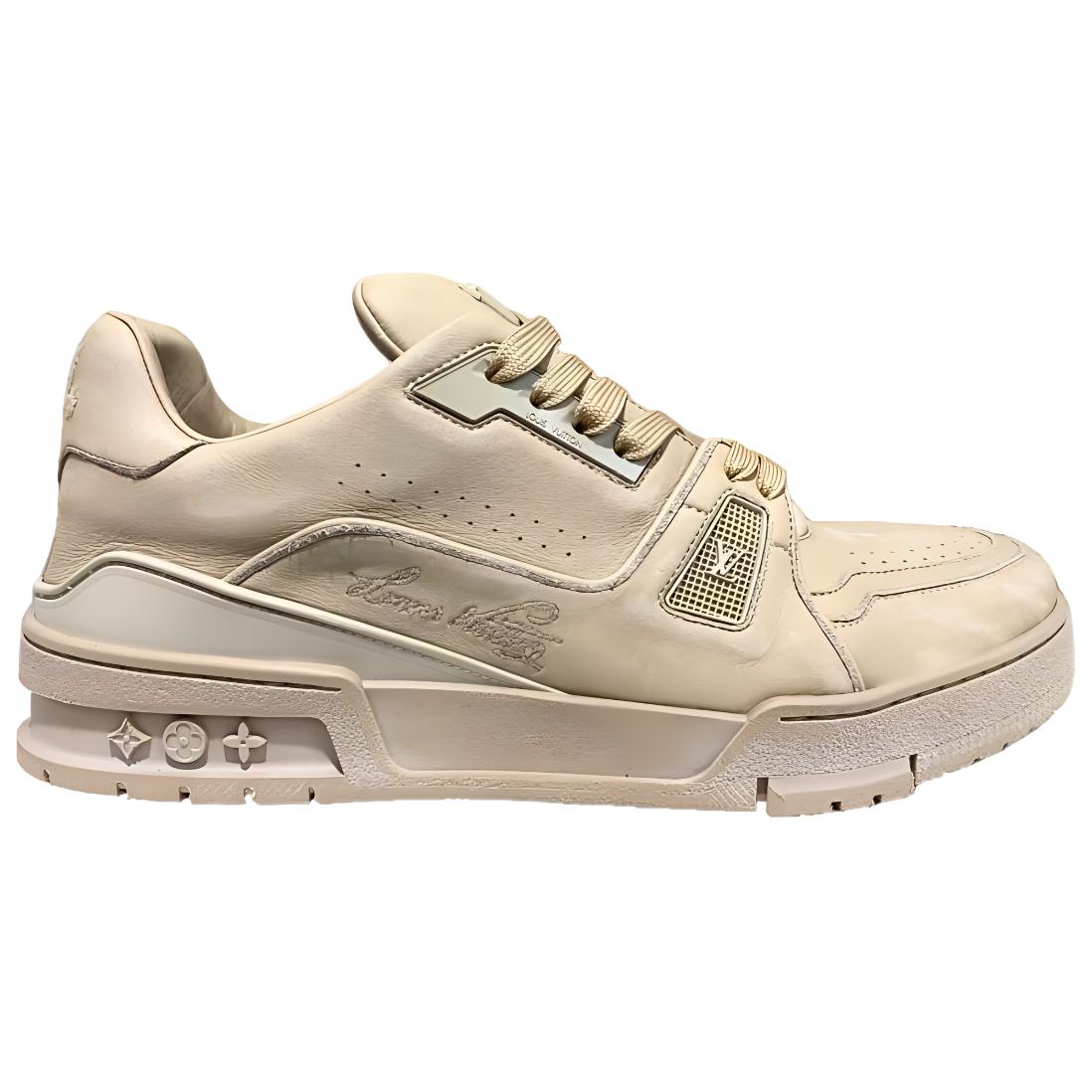 LOUIS VUITTON Trainer Low-Top Skateboard Shoes Men's Beige