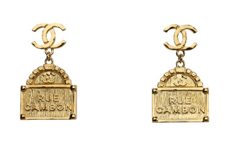 CHANEL Earrings Women's Gold