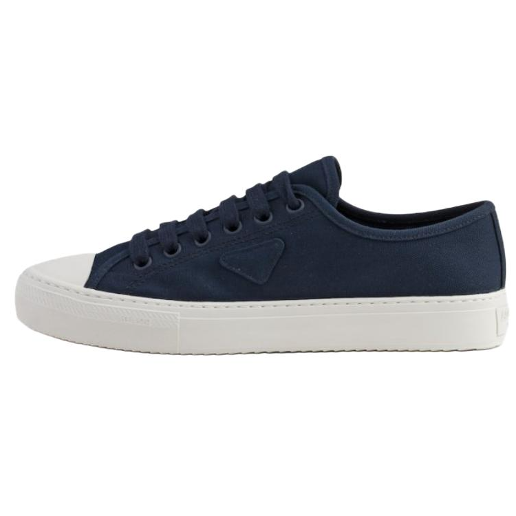 PRADA Hemp Low Top Skateboard Shoes Men's Marine Blue