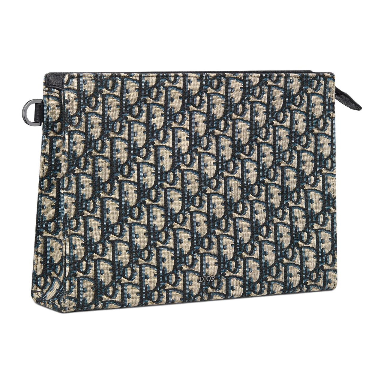 DIOR Jacquard Fabric Clutch Men's Beige & Black