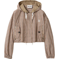MIU MIU Vichy-Check Drawstring Jacket