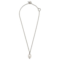 HERMES Mini Maillon Palladium Plated Necklaces Unisex Silver
