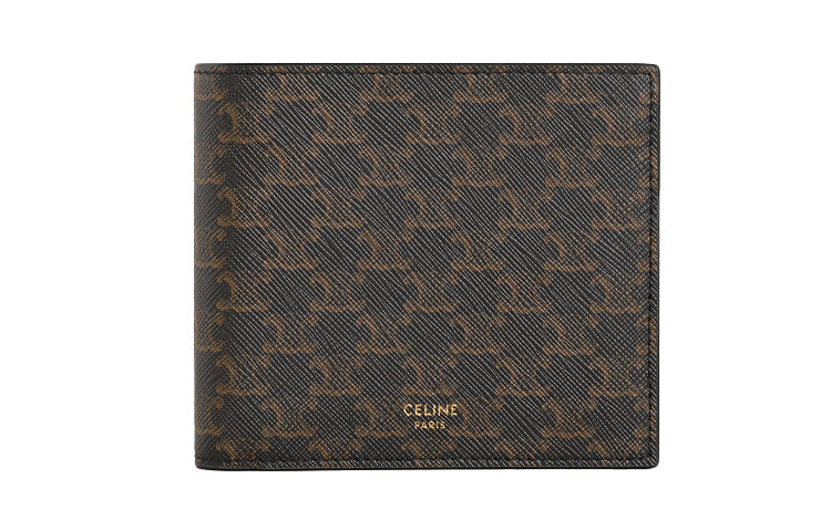 CELINE Grain Leather Wallet Men's Brown