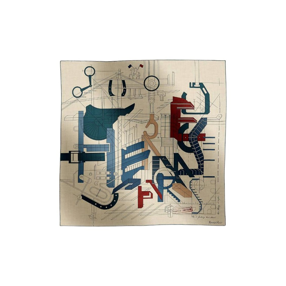 HERMES Cashmere Knit Scarves Men's Bordeaux