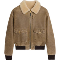 CELINE Aviator Blouson Jacket In Vintage Shearling