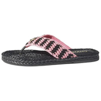 CHANEL Flip Flops Women's Black Pink