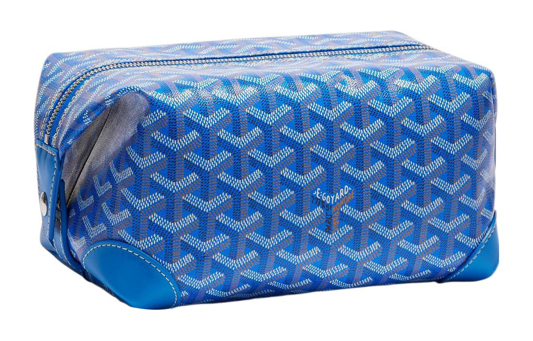 GOYARD Canvas With Calfskin Travel Bags Toiletry Bags Unisex Blue
