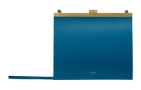 CELINE Clasp Natural Calfskin Shoulder Bag Crossbody Bag Mini Women's Water Duck Blue
