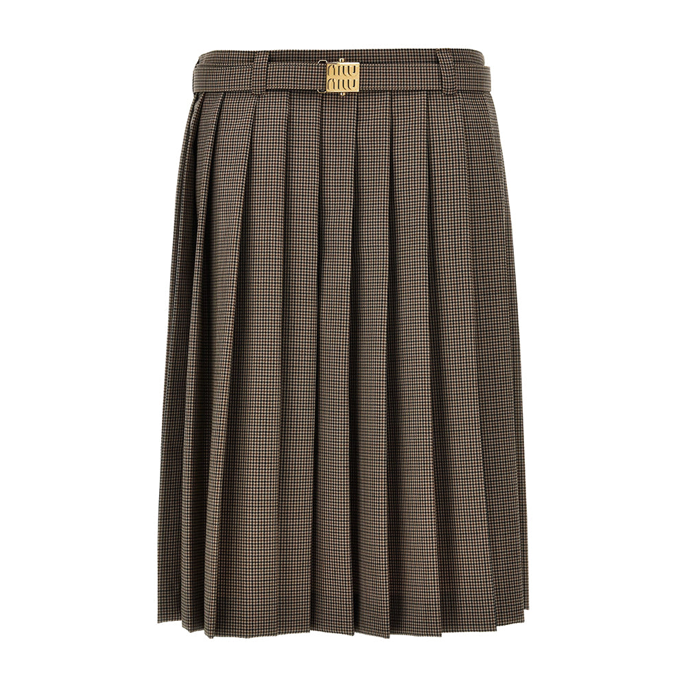 MIU MIU Casual Long Skirt Women's Brown