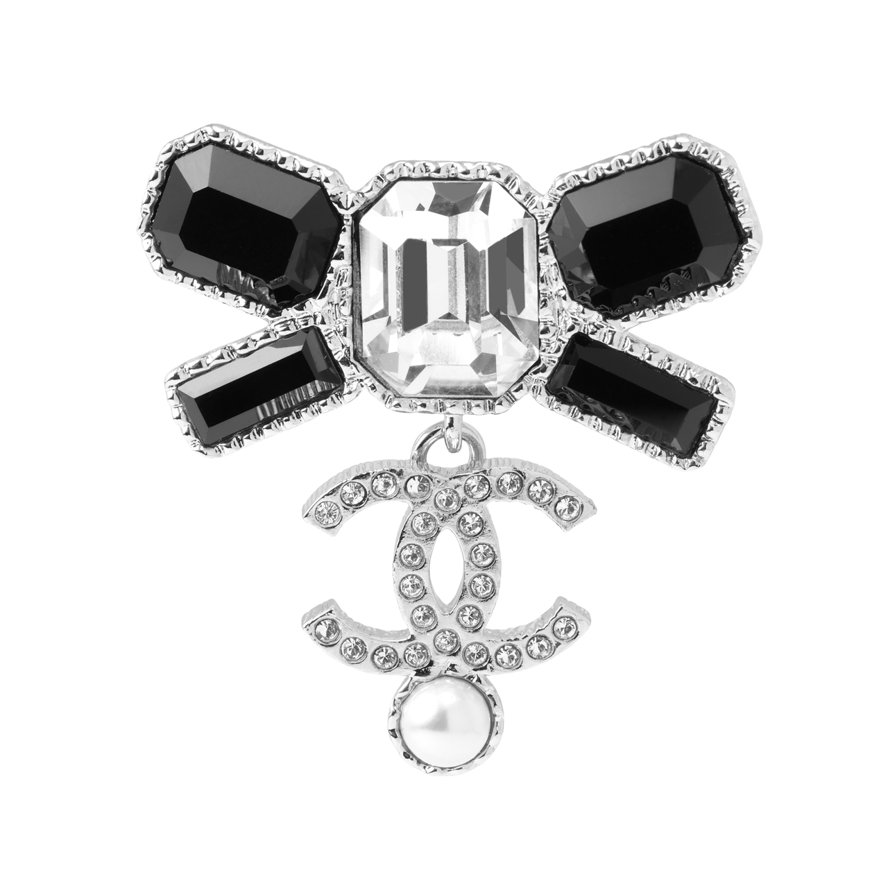 CHANEL Metal Earrings Women's Black