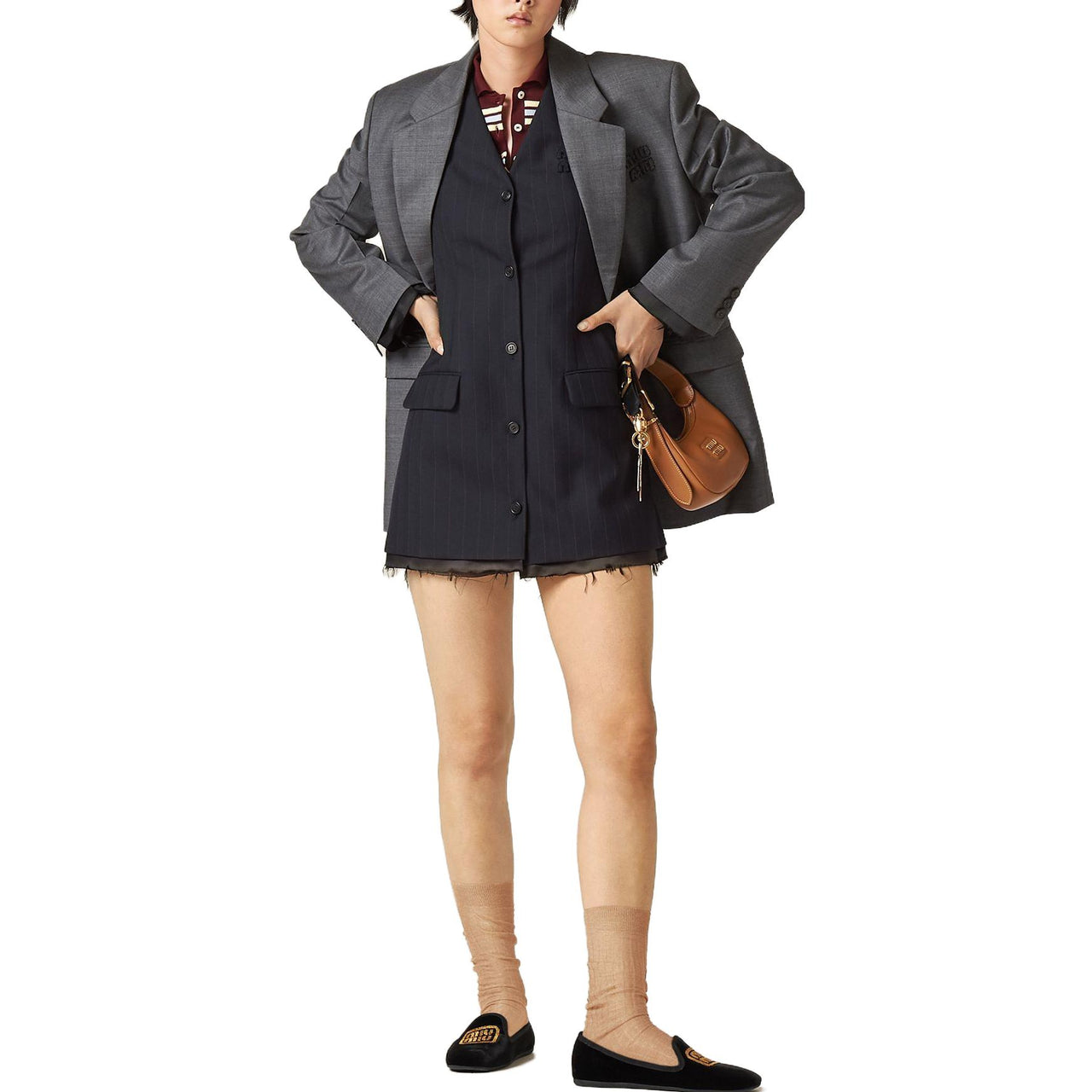 MIU MIU FW23 Sleeveless Dress Women's Marine Blue