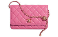 CHANEL WOC Sheepskin Shoulder Bag Wealth Bag Crossbody Bag Regular Women's Pink