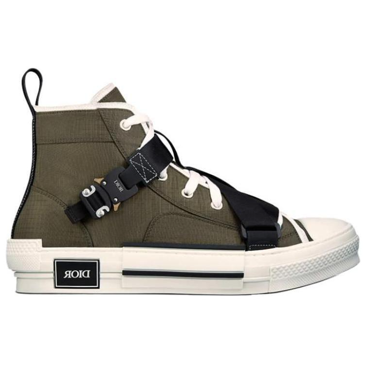 DIOR B23 High Top Stylish Skateboarding Shoes Men's Green White
