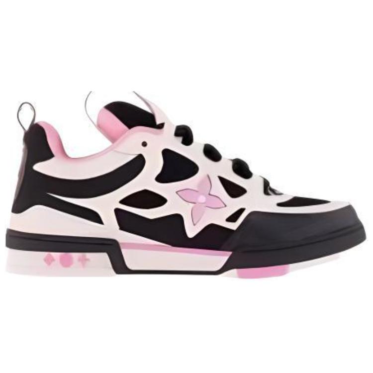 LOUIS VUITTON Skate Low-Top Skateboard Shoes Men's Black White Pink
