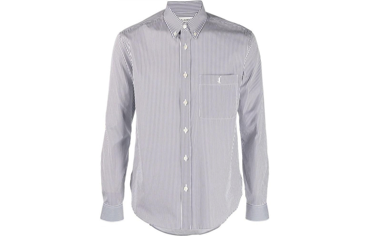 SAINT LAURENT Monogram Striped Shirt