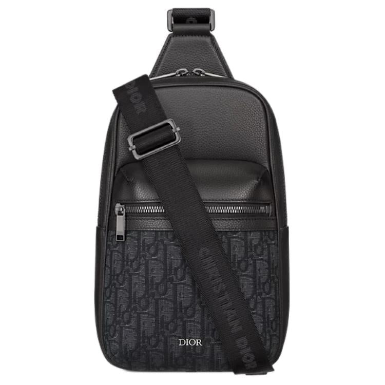 DIOR Rider 2.0 Calfskin Crossbody One Shoulder Sling Bag Men's Black