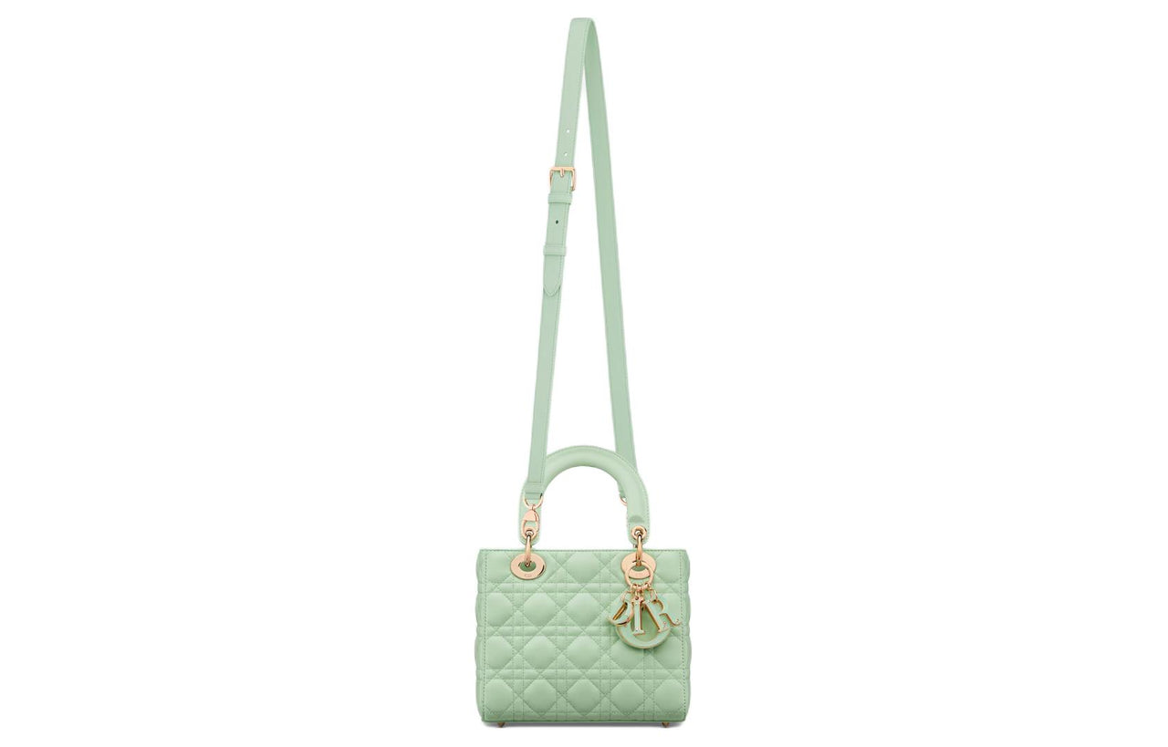 DIOR Lady Dior Cannage Lambskin Dior Bag Shoulder Bag Crossbody Bag Handbag Small Size Women's Light Mint